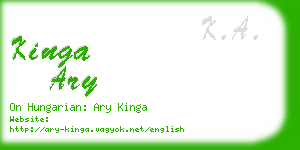 kinga ary business card